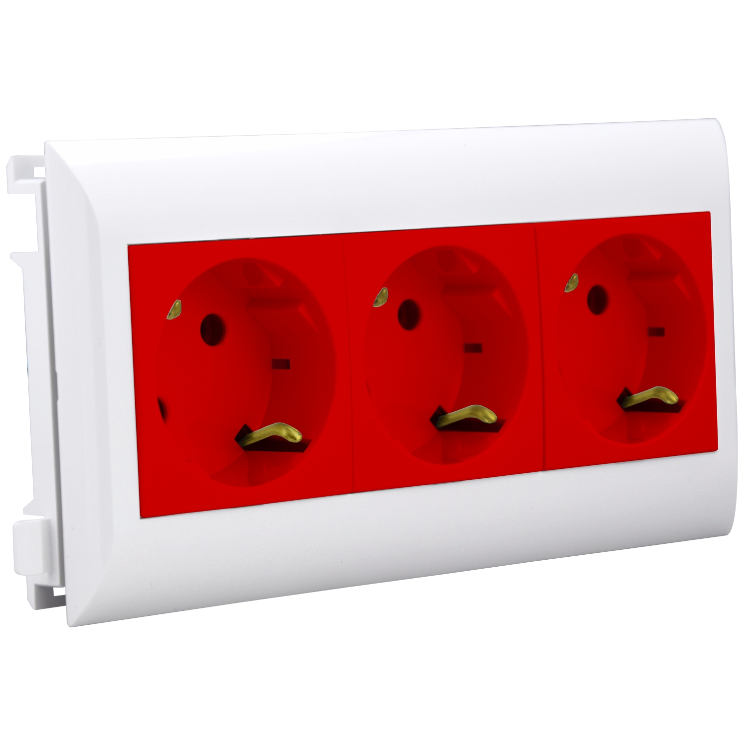 Brüstungskanal Steckdose BS 3-f rot