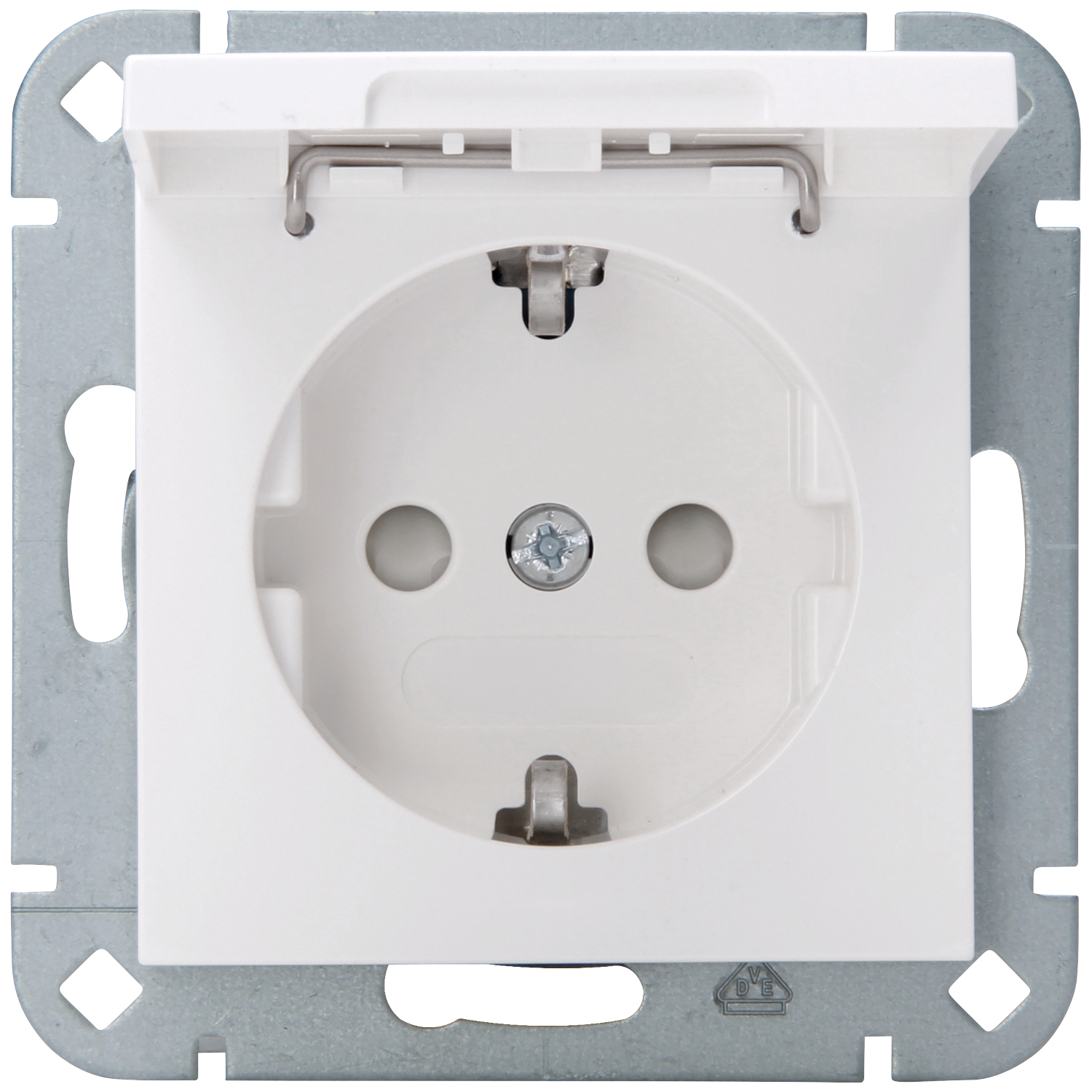 Steckdose mit Klappdeckel IP20 weiß Pure21