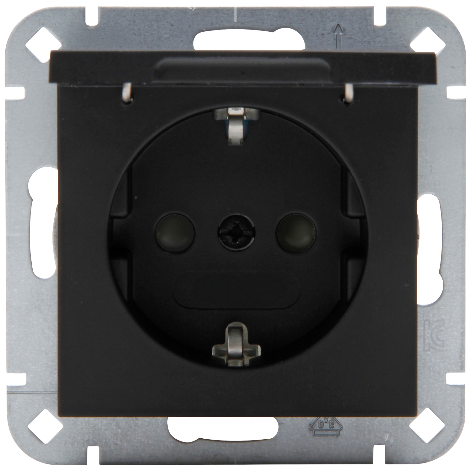 Steckdose mit Klappdeckel IP20 schwarz Pure21