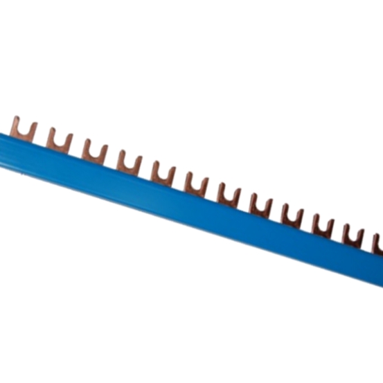 Gabel-Sammelschiene 1p 10mm²/100cm blau