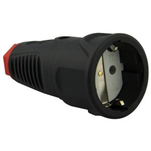 Schuko-Gummikupplung schwarz IP20