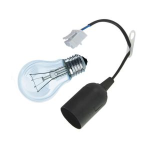 SET - Baufassung mit Anschlussleitung + 60W Glühlampe 100 Stück