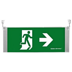 Schild R/L/O/U für Notleuchte Olympus