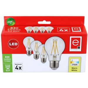 LED Lampe E27 7,3W 830lm 2700K 4-Stück