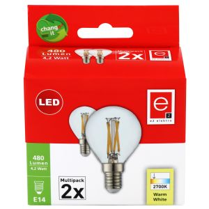 LED Tropfen E14 4,2W 480lm 2700K 2-Stück