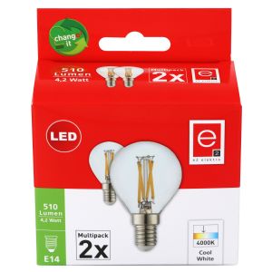 LED Tropfen E14 4,2W 510lm 4000K 2-Stück