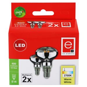 LED Lampe R50 E14 4,0W 400lm 2700K 2-Stück