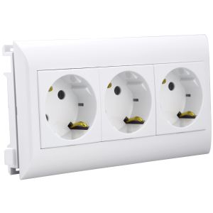 Brüstungskanal Steckdose BS 3-f weiß