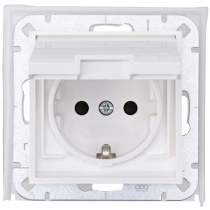 Steckdose mit Klappdeckel IP44 weiß Pure21