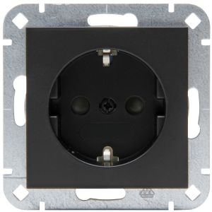 Steckdose mit Berührungsschutz schwarz Pure21