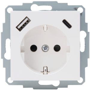 Steckdose mit USB A+C weiß Pure21