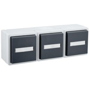 Steckdose 3-fach waagrecht