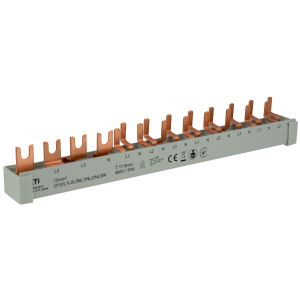 Gabel/Stift-Sammelschiene 4p 12TE L123~N~L~N