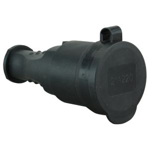 Vollgummikupplung Schuko schwarz IP44