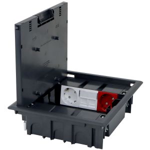 Bodendose UNI 6 Abdeckung 2xRJ45