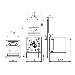 Einspeiseklemme 25mm² Gabel